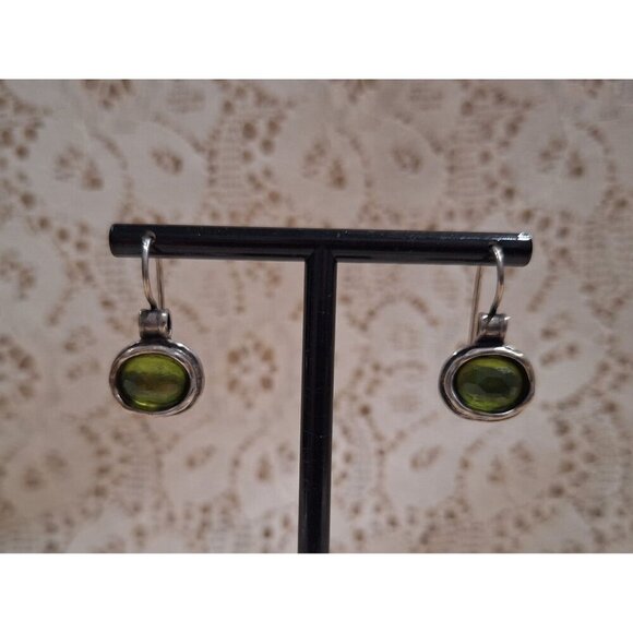 EUC Silpada Daintree Sterling Silver Necklace & Earring Set w/Green Stones - Picture 4 of 15